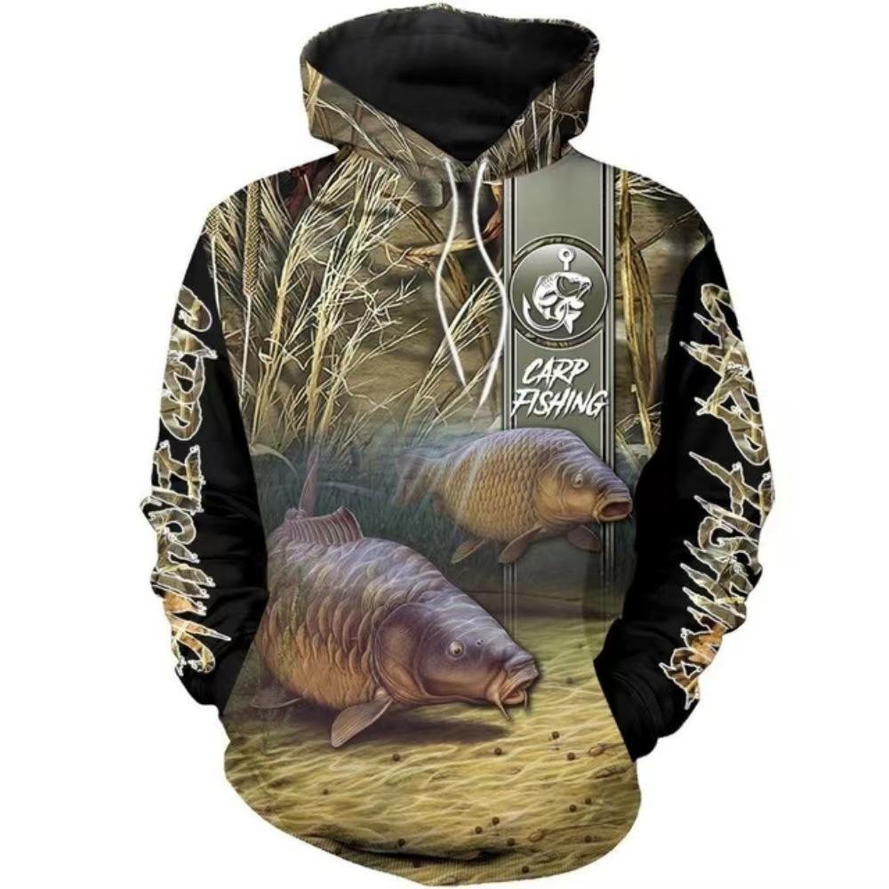 Men's and women's same 3D digital printing hooded sweater Fishing Luya lover pattern outdoor sports sweater