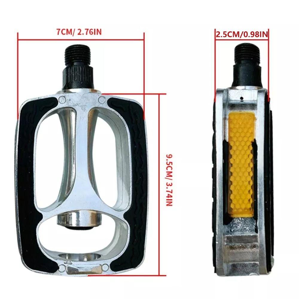 Retro Aluminum Alloy Bicycle Pedals Safety Non-Slip Bike Pedals Durable Reflective Strips Road Bike Pedals Outdoor Sports