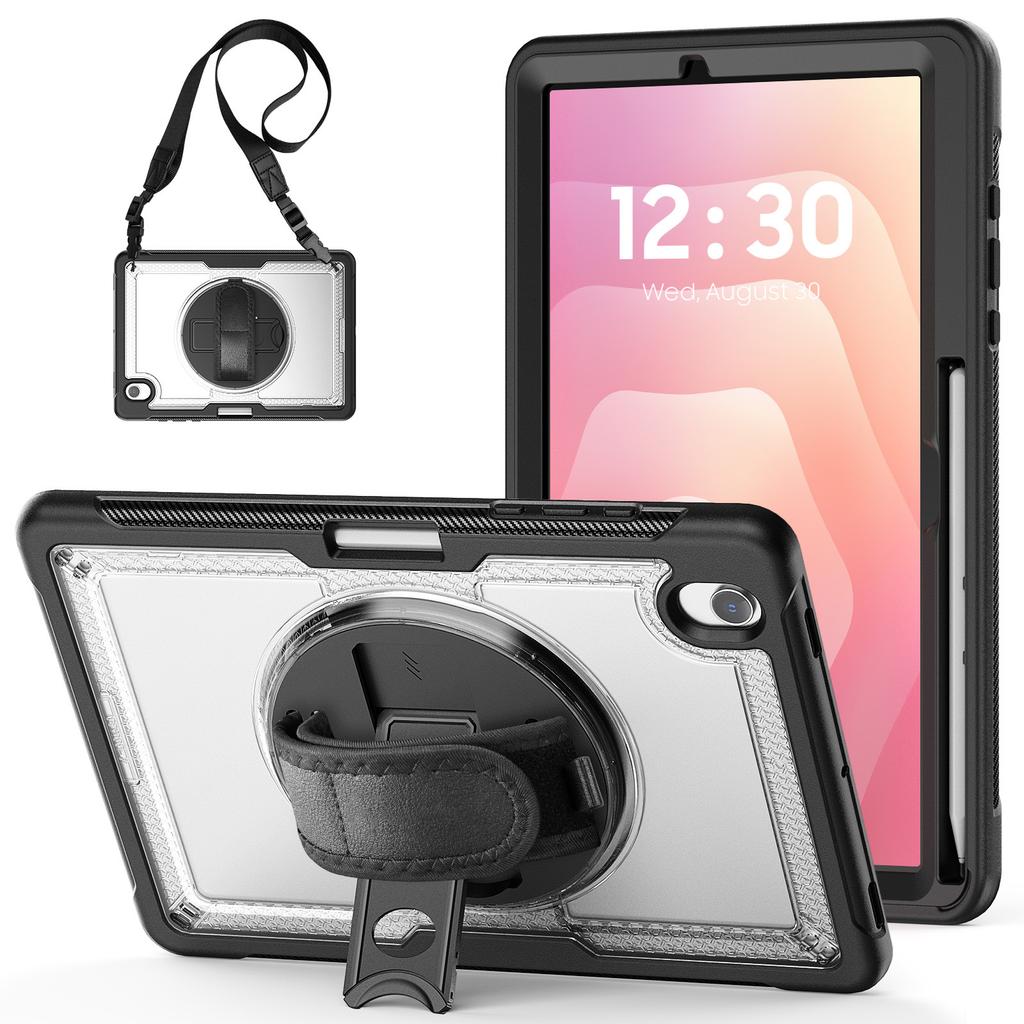 Чехол для Samsung Galaxy Tab S10 Lite, ПК + ТПЭ, чехол для планшета с ручным ремешком и плечевым ремнем