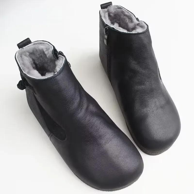 Зимние женские ботинки Плюшевые теплые короткие ботинки Удобная застежка-молния Уличная обувь Водонепроницаемая мягкая подошва Нескользящие ботильоны Botas Mujer