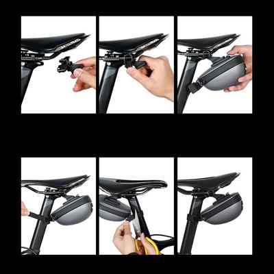 Bicycle Hard Shell Strap-On Saddle Bag, Mini Seat Bag With Waterproof Zipper, Lightweight Compact Bike Cycling Bag For Mountain Road Bike