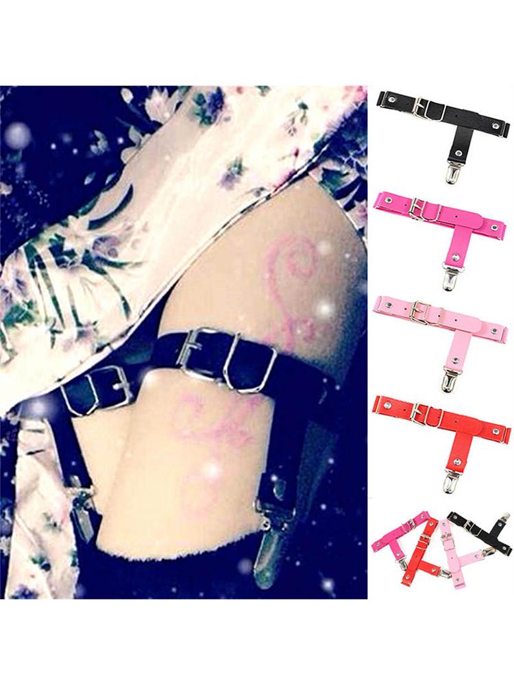 Женское эластичное кольцо для ноги из искусственной кожи, подвязка, украшение для тела, панк, сердце, заклепки, кольцо на бедро, гот, харадзюку, портупея, подвязка для чулок