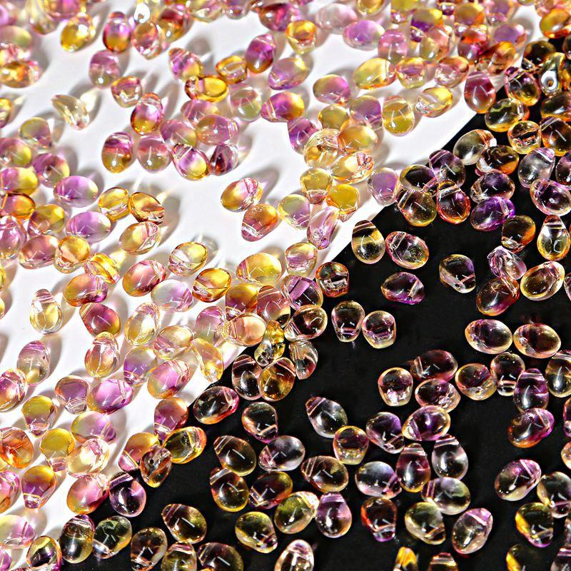 50 шт./упак. 8x6 мм чешские стеклянные бусины с каплями воды, стеклянные бусины, аксессуары для изготовления ювелирных изделий, фурнитура для ювелирных изделий, сделай сам, лепестки тюльпана, ожерелье, серьги