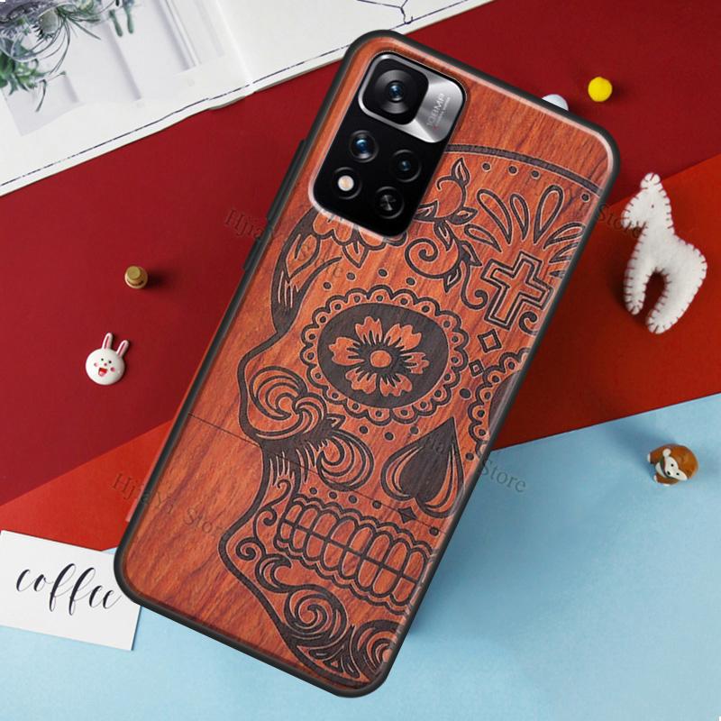 Чехол с рисунком из натурального бамбука для Xiaomi Redmi Note 11 Pro, чехол для Redmi Note 10 Pro 8 9 10S 9S 9A 9C 9T, чехлы