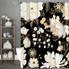 Spring Flower Floral Shower Curtain, Bathroom Decorative Shower Curtain, Waterproof Shower Curtain with Hooks