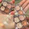 4 Colors Pearly Glitter Eyeshadow Palette Bright Matte Shimmer Eye Shadow Waterproof Pigment Makeup Cosmetics