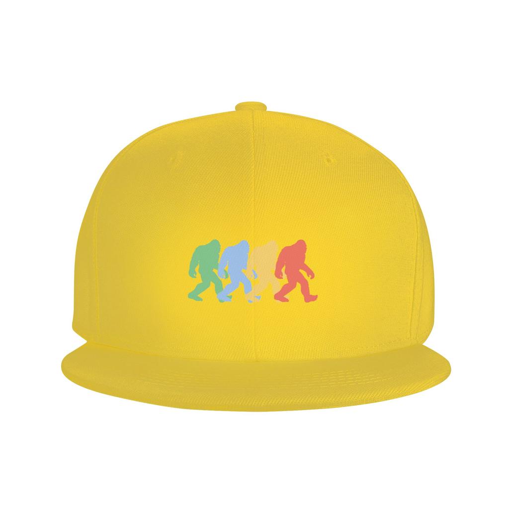 Красочная плоская кепка Bigfoot Monster в стиле хип-хоп, бейсбольная кепка для папы, классическая регулируемая повседневная спортивная шляпа унисекс, женская кепка, повседневная