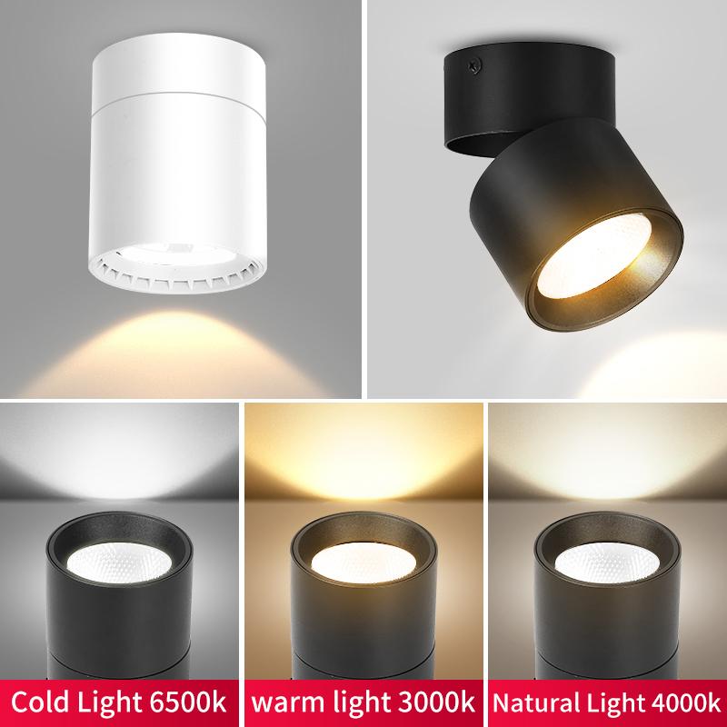 Светодиодный точечный светильник, складной точечный светильник поверхностного монтажа, 220 В, 10/15 Вт, точечные лампы, домашнее декоративное освещение для гостиной, кухни