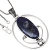 Pendant Sodalite Gemstone Handmade Gift For Her Ethnic Silver Jewelry 2.75"