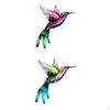 2pcs Hanging Hummingbird Wall Art Sculpture Outdoor Door