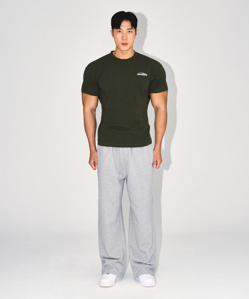 BORN TO WIN Chrome B Semi Wide Pants [Melange Grey]