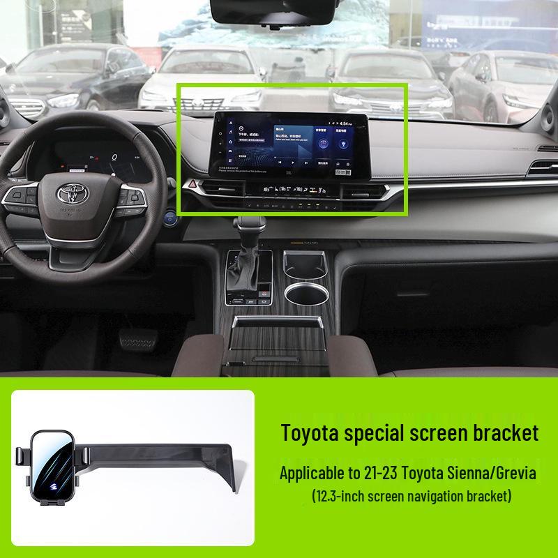 Держатель для телефона на экран автомобиля Toyota - Горизонтальное зеркало с бесшумным креплением для навигации