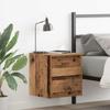 VidaXL Wall-mounted Bedside Tables 2 Pcs Old Wood 38x34x40 Cm, Bedside Table, Bed Cabinet, Bedroom Side Table, 861262