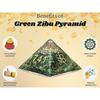 Green Aventurine Pyramid with Zibu Symbols Crystal for Money - Vastu Items for Home Lucky Stone