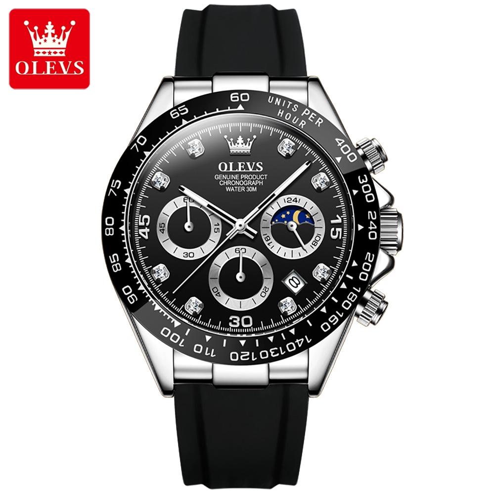 OLEVS Brand Watch Tape Multifunctional Timing Quartz Watch Night Light Men's Watch 2875