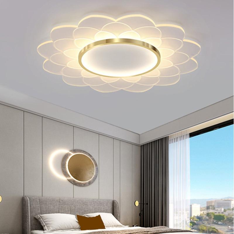 Современные простые светодиодные креативные цветочные светильники для комнаты, теплые романтические круглые лампы и фонари для столовой