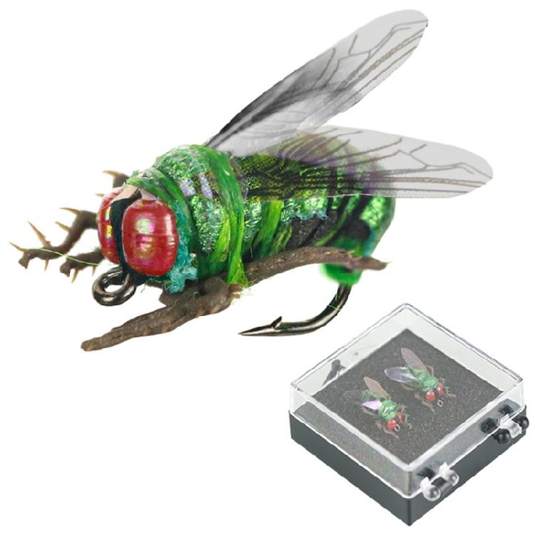 2pcs Fly Bees Floating Lure with Box Artificial Insect Lures Attractant Baits Fishing Tackle Gear Fly Fishing Hook Baits