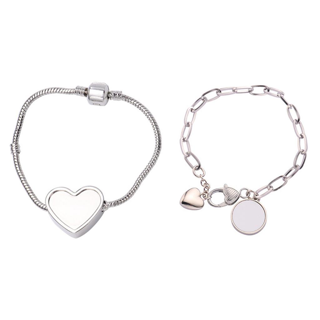 DIY Printing, Heat Transfer Printing, Metal Heart Bracelet, Retro Bracelet Accessories