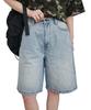 WEGO Vintage Wash Denim Light Denim Women's Shorts, Medium,