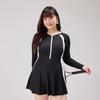 Anti-exposure Women's Long Sleeve Swimsuit Elastic Sports Training Swimsuit  Student