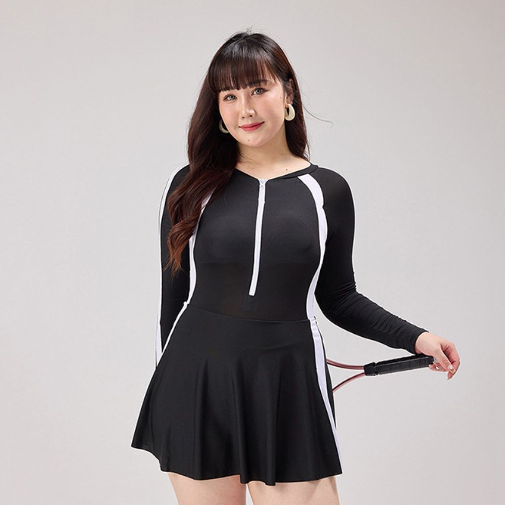 Anti-exposure Women's Long Sleeve Swimsuit Elastic Sports Training Swimsuit Student