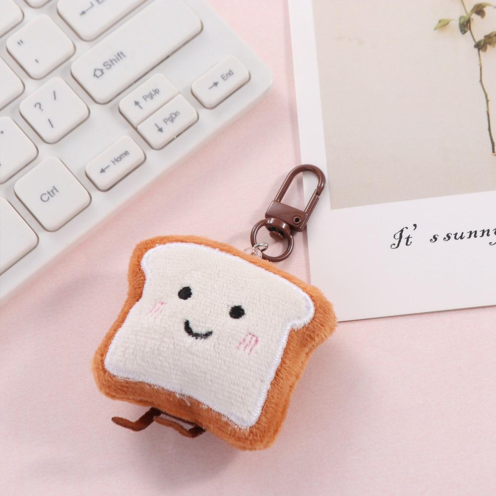 Charm Plush Bread Keychain Toast Bread Bread Keyring Plush Food Toy Cute Key Chain Children's Kids