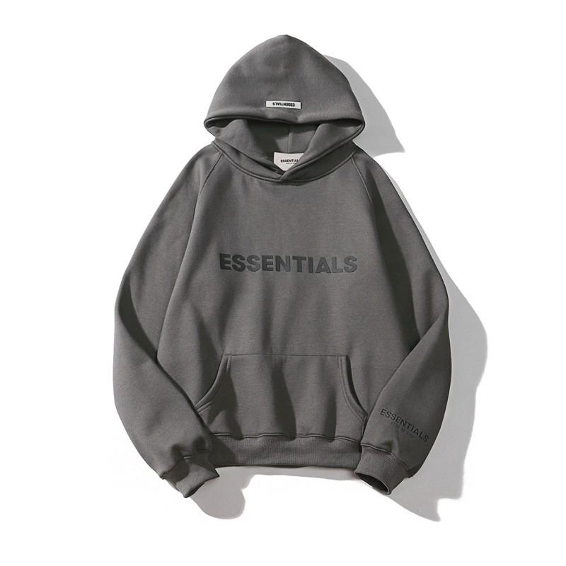 FOG ESSENTIALS Mens Fleece Sweatpants Letter Print Casual Trousers Elastic Waist Straight Fit