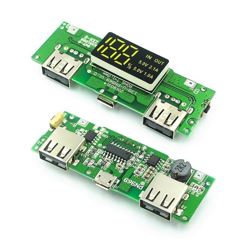 Светодиодный двойной USB 5 В 2,4 А Micro/Type-C USB мобильный блок питания 18650 модуль зарядки литиевая батарея плата зарядного устройства защита цепи