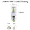LED Corn Light E27 E14 7W 12W 20W 25W 64LEDs Lights 220v Screw Base Bulbs Home Decorative Cool/Warm White Lamp for Bedroom