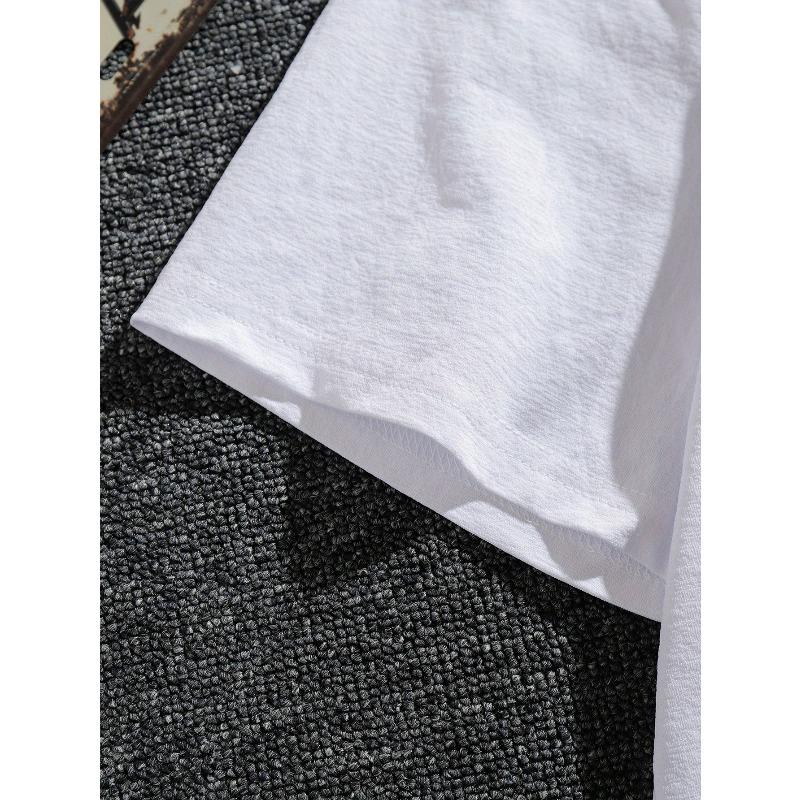 Европейские размеры Крутая летняя футболка с коротким рукавом для мужчин в русском стиле