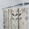 Modern Bathroom Shower Curtain Set Elegant Plant Pattern Decorative Shower Curtains for Home Bathrooms – White Black Beige Col