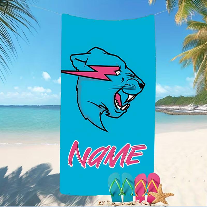 Customizable personalized beach towels MrBeast Gaming logo themed designs.Suitable for the beach, yoga, sports;ideal as beach accessories
