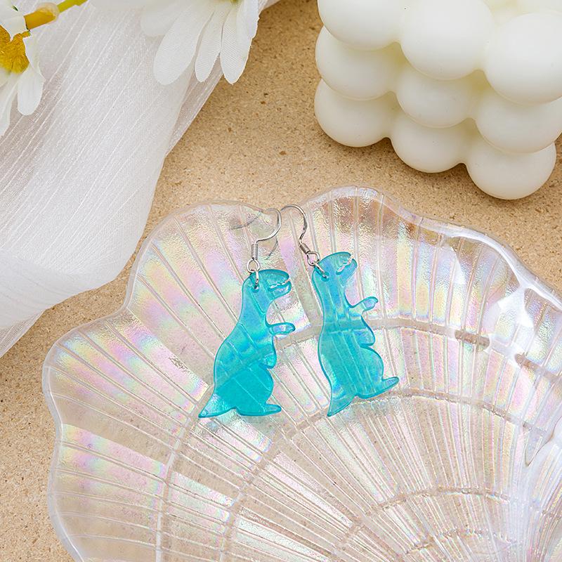 Cute and Funny Transparent Acrylic Dinosaur Earrings - A Must-Have for Dino Lovers!