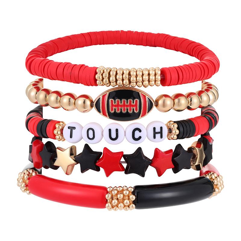 5 шт./компл. Цветной многослойный браслет ручной работы эластичный стекируемый спортивный ручной браслет Chian