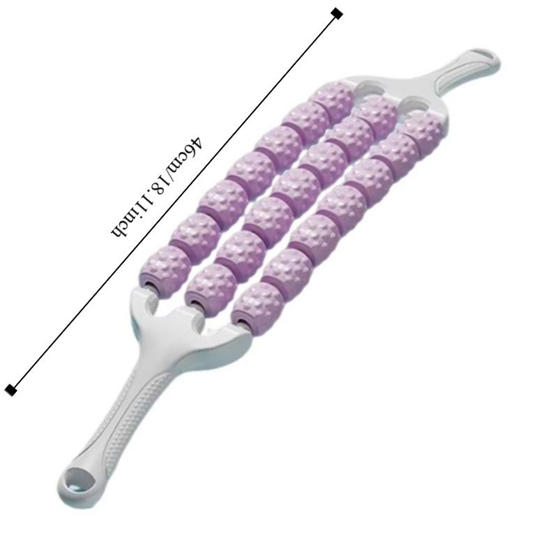 Multifunction Curved Massage Roller Three Rows Fascia Stick Portable Yoga Massage Stick  Arms
