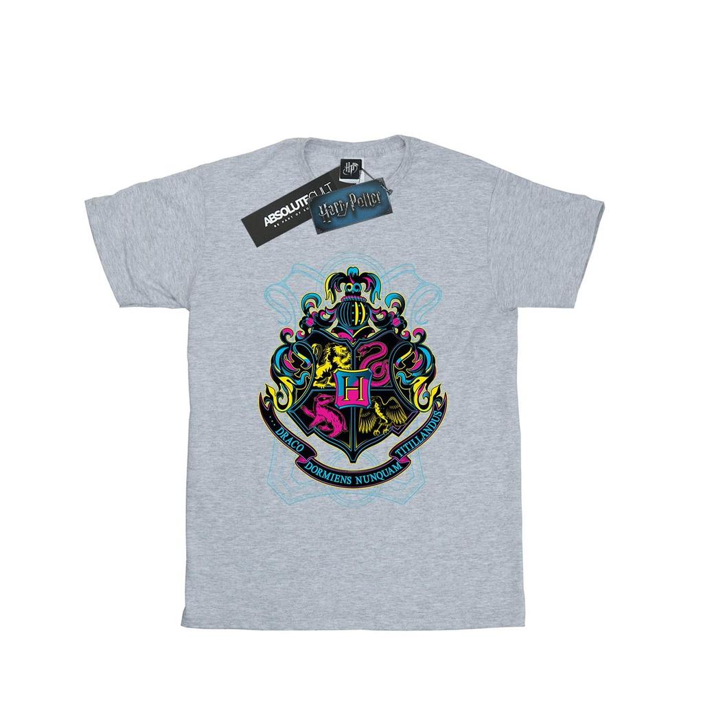 HARRY POTTER Женская/женская хлопковая футболка бойфренда с гербом Хогвартса