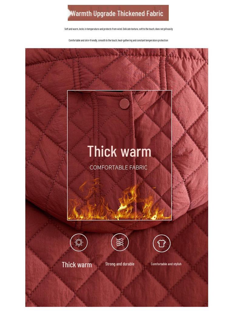 2024 Женская зимняя клетчатая куртка с хлопковой подкладкой - Маленький размер, короткий стиль