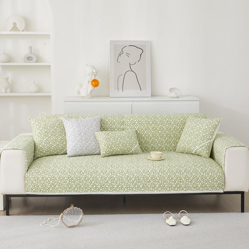 Чехол для дивана с цветочным узором на четыре сезона, хлопковая подушка для дивана, декоративная подушка в пасторальном стиле, прямой ряд, три сиденья, чехол для дивана