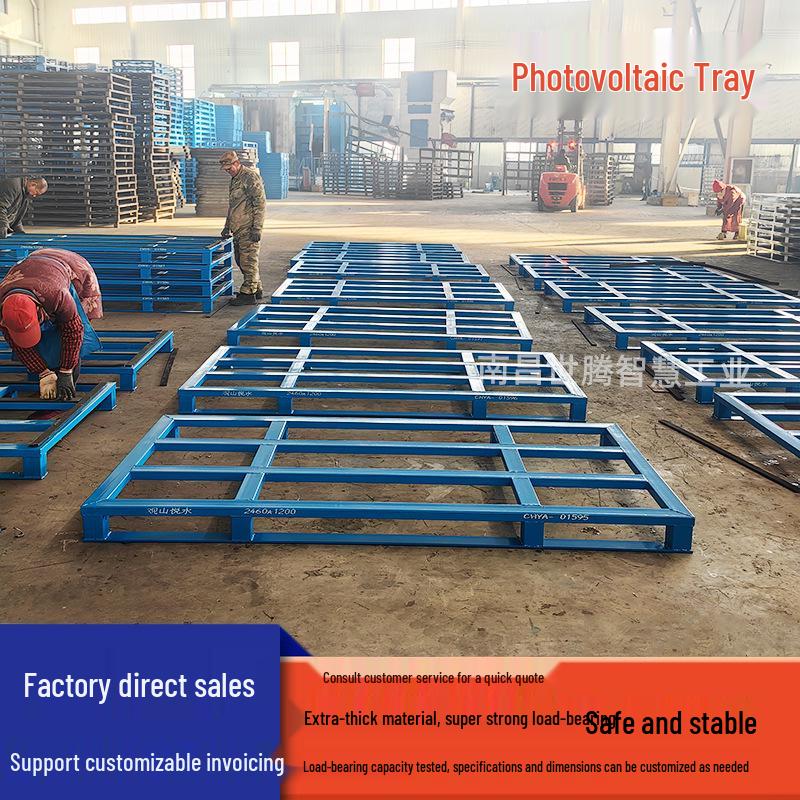 Steel Photovoltaic Forklift Iron Pallet for High-Bay Warehouse Logistics