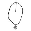 Retro Spiraled Vortex Necklace Handcrafted Star Pendant Neck Chain On PU Rope Adjustable Clavicular Chain Trend Neckwear