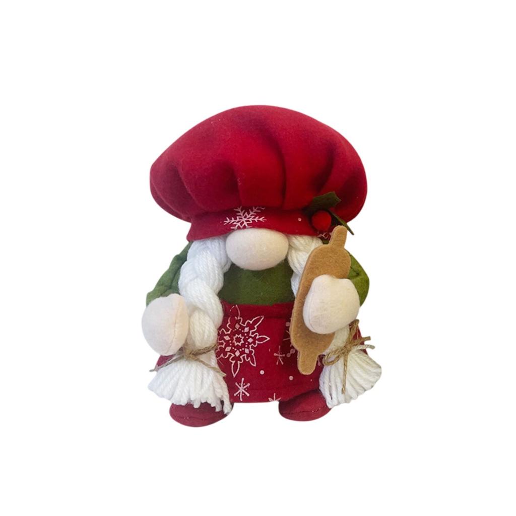Faceless Doll With Chef Hat Christmas Gnome Ornaments Plush Doll For Xmas Decor Kitchen Supplies