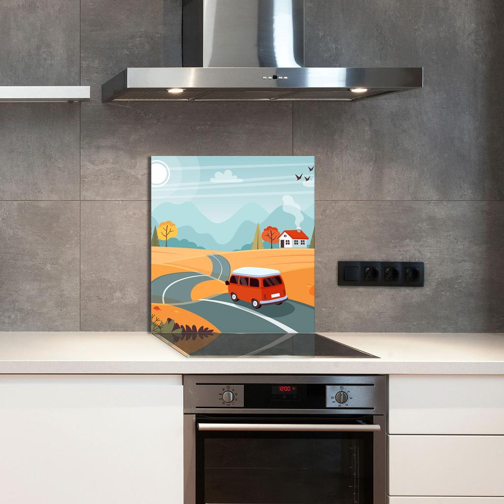 PANEL SZKLANY DO KUCHNI 60x65 Auto