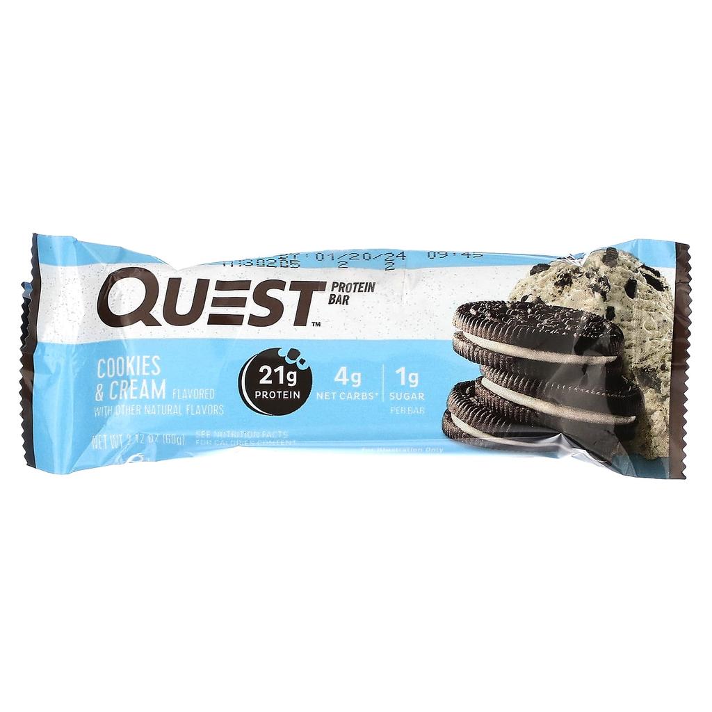 Protein Bar, Cookies & Cream, 12 Bars, 60G (2.12Oz) Each