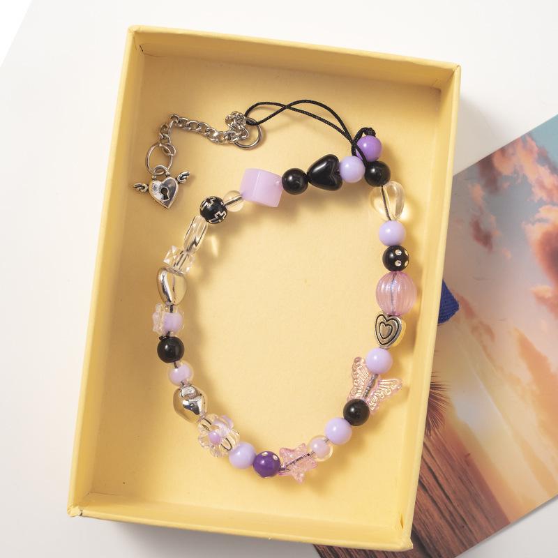 Pink Bow Dopamine Phone Lanyard: Anti-Lost Electroplated Chain Wrist Strap