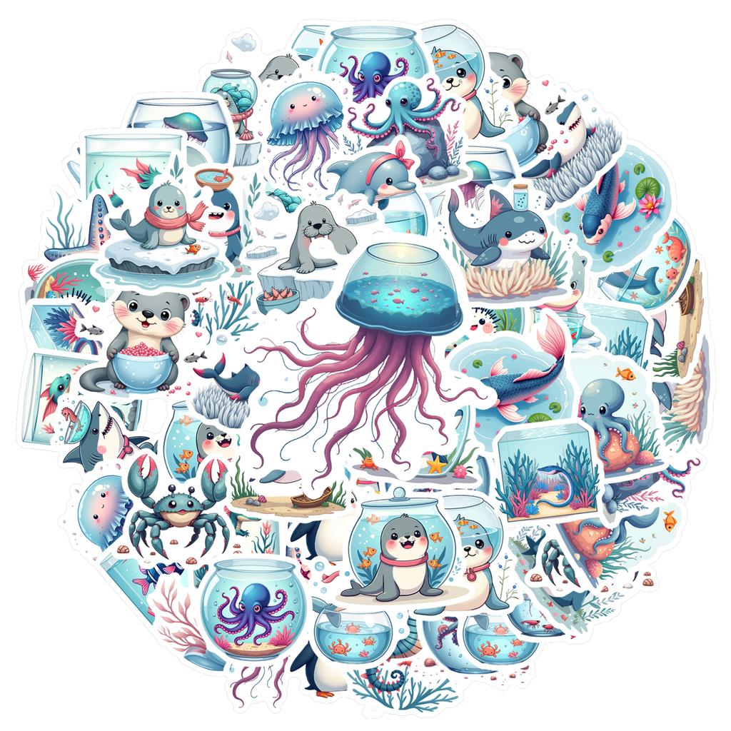 35-150 шт. Наклейки с арктическими морскими животными, водонепроницаемые, для DIY, доски для серфинга, скейтборда, телефона, кружки, наклейки-награды для учителя, расходные материалы