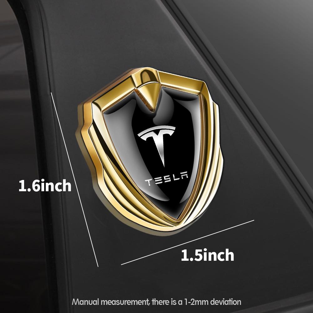 XTL2  1PCS 3D Metal Shield Emblem Car Side Fender Body Trunk Badge Sticker For Tesla Model 3 ModelS Model X Model Y Invader WYE Bonina
