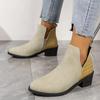 Женские ботильоны, новинка 2025 года, замшевые ботинки челси, женские модные ботинки на платформе, с боковой молнией, на каблуке, ботильоны, Botas De Mujer