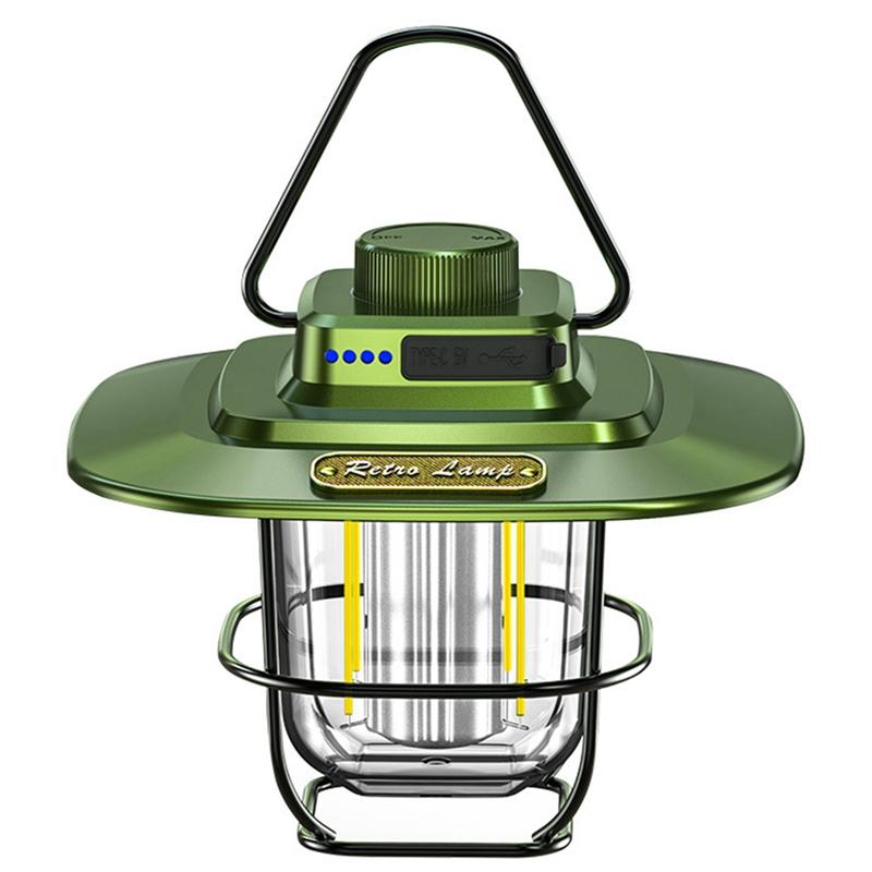 LED Camping Lamp Retro Hanging Tent Lamp Waterproof Dimmable Camping Lights USB Recharge Emergency Light Lantern For Outdoor
