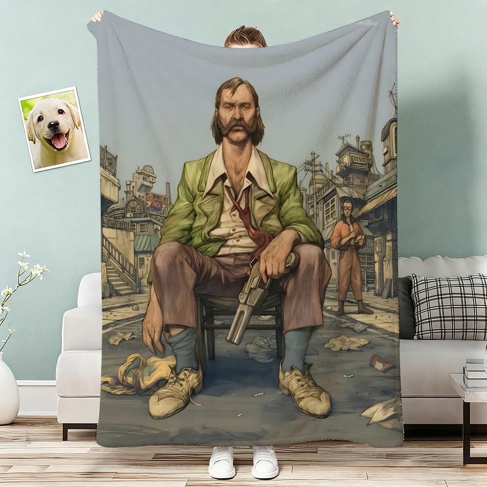 Popular Games Disco Elysium Throw Lightweight 240g Flannel Blanket Soft Skin-friendly for Summer Cooling