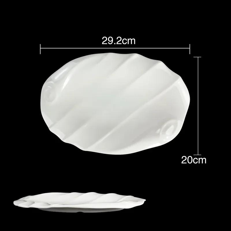 Чисто-белая пластиковая нестандартная тарелка, поднос для коммерции, тарелки для пикника и барбекю, десертные закуски, фруктовые блюда, кухонная утварь